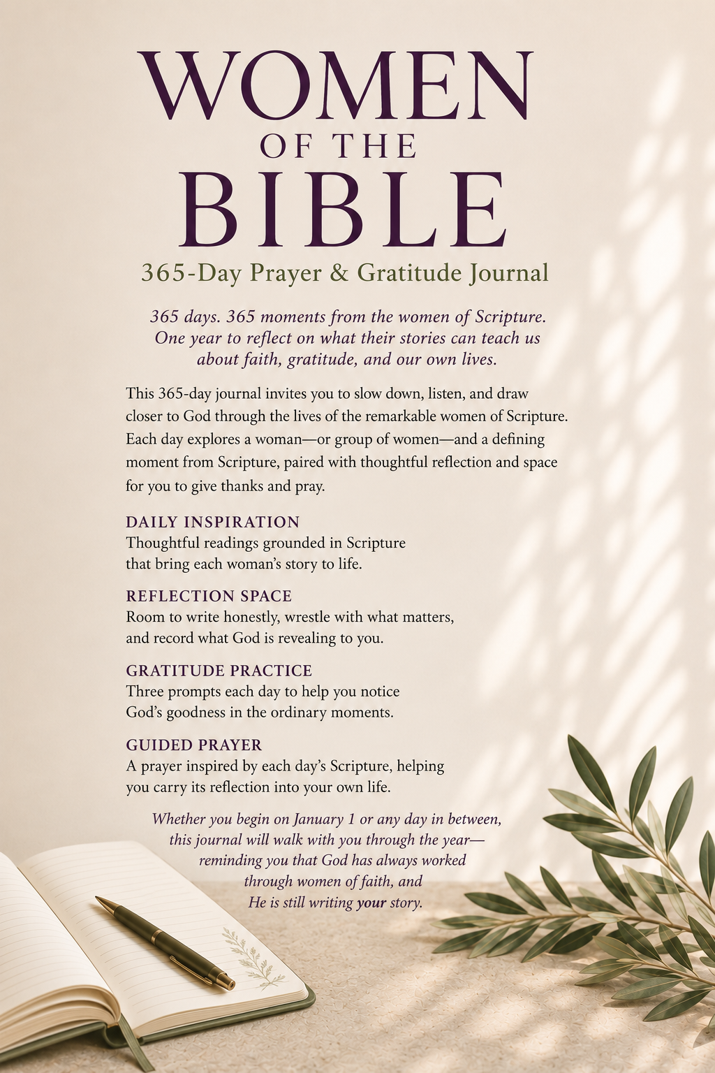Women of the Bible - 365 Day Prayer & Gratitude Journal - Spiral Bound